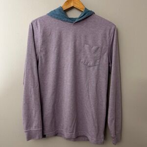 johnnie-O Mens Small Blue Purple‎ Striped Hoodie Long Sleeve Pocket Shirt Casual